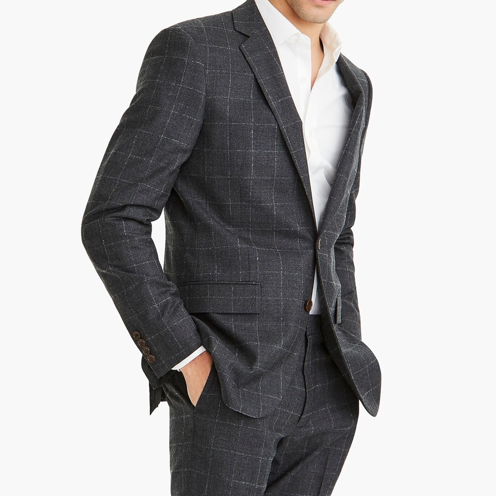 J Crew windowpane suit 40r 32x30:slim